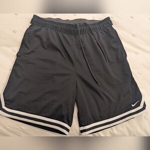 Nike Black Athletic Shorts with White Stripes